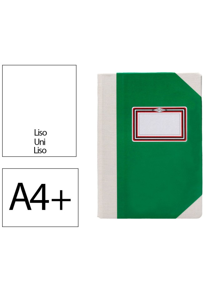 Libro cartone cosido fernandes flecha din a4+ liso 50 hojas 100 gr verde Libro cartone cosido fernandes flecha din a4+ liso 50 hojas 100 gr verde