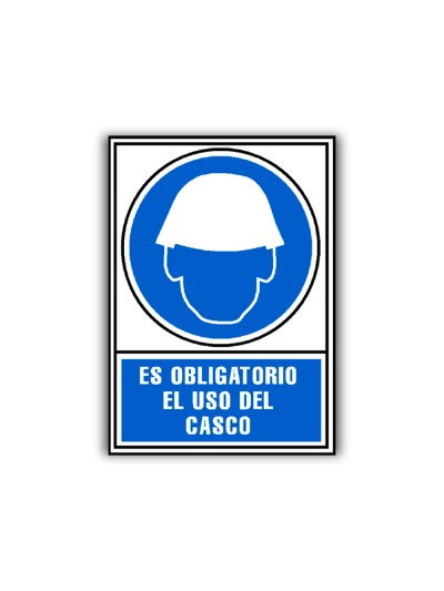 Pictograma archivo 2000 obligatorio uso de casco pvc azul luminiscente 210x297 mm