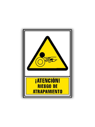 Pictograma archivo 2000 atencion riesgo de atrapamiento pvc amarillo luminiscente 210x297 mm