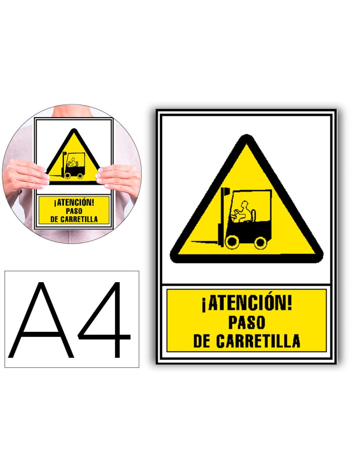 Pictograma archivo 2000 atencion paso de carretilla pvc amarillo luminiscente 210x297 mm Pictograma archivo 2000 atencion paso de carretilla pvc amarillo luminiscente 210x297 mm