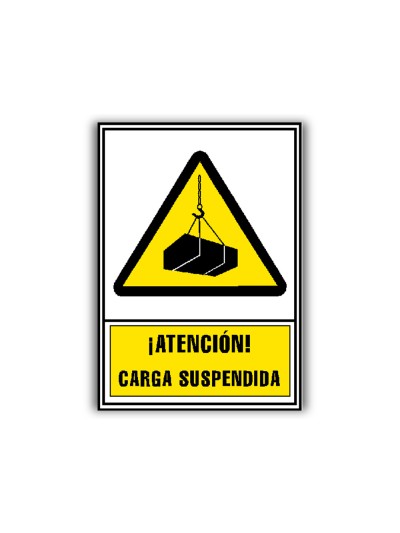 Pictograma archivo 2000 atencion carga suspendida pvc amarillo luminiscente 210x297 mm
