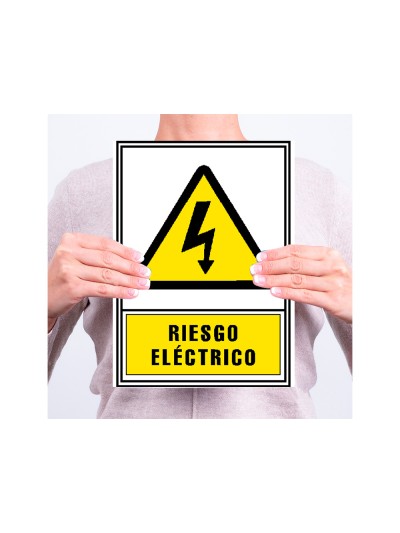 Pictograma archivo 2000 riesgo electrico pvc amarillo luminiscente 210x297 mm