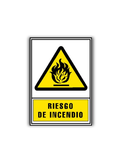 Pictograma archivo 2000 riesgo de incendio pvc amarillo luminiscente 210x297 mm