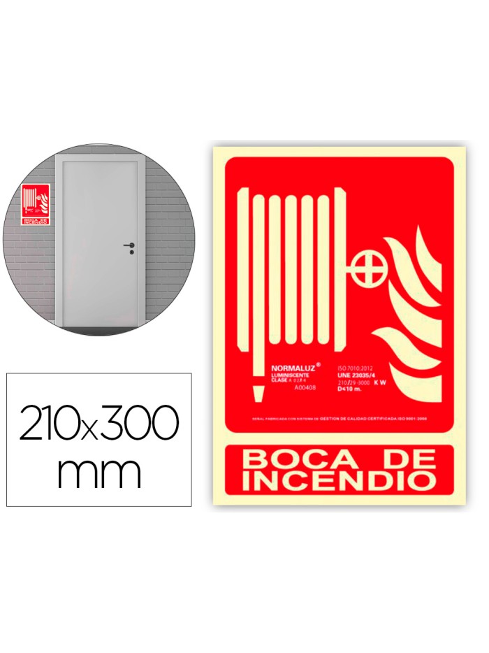 Pictograma archivo 2000 boca de incendio pvc rojo luminiscente 210x300 mm Pictograma archivo 2000 boca de incendio pvc rojo luminiscente 210x300 mm