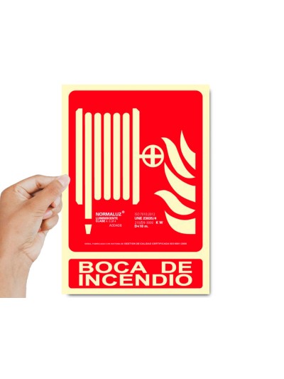 Pictograma archivo 2000 boca de incendio pvc rojo luminiscente 210x300 mm