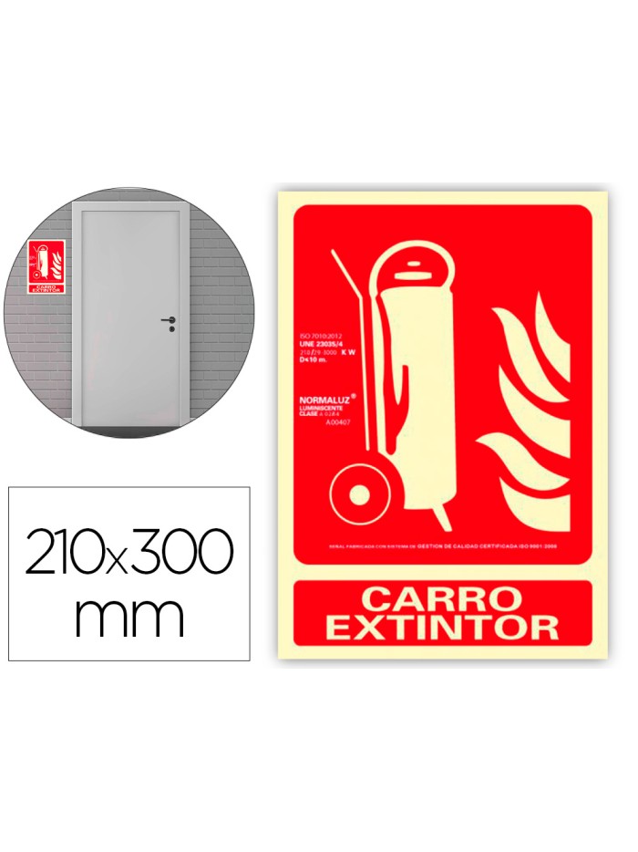 Pictograma archivo 2000 carro extintor pvc rojo luminiscente 210x300 mm Pictograma archivo 2000 carro extintor pvc rojo luminiscente 210x300 mm