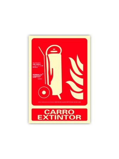 Pictograma archivo 2000 carro extintor pvc rojo luminiscente 210x300 mm