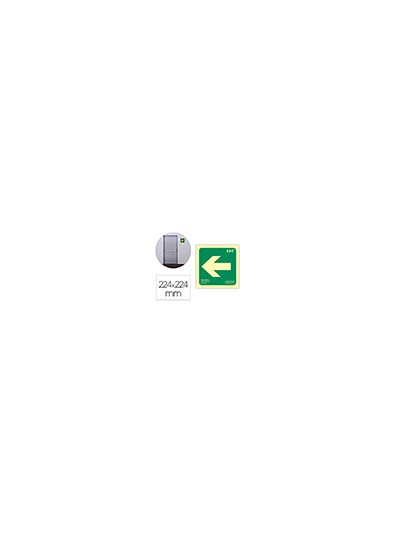 Pictograma archivo 2000 flecha izquierda pvc verde luminiscente 224x224 mm