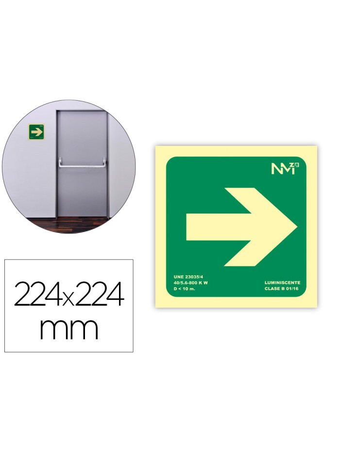 Pictograma archivo 2000 flecha derecha pvc verde luminiscente 224x224 mm Pictograma archivo 2000 flecha derecha pvc verde luminiscente 224x224 mm