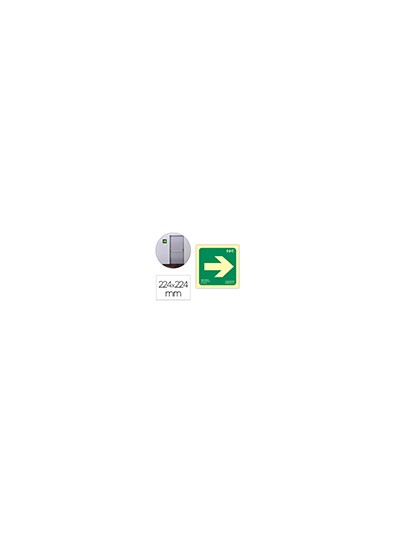 Pictograma archivo 2000 flecha derecha pvc verde luminiscente 224x224 mm