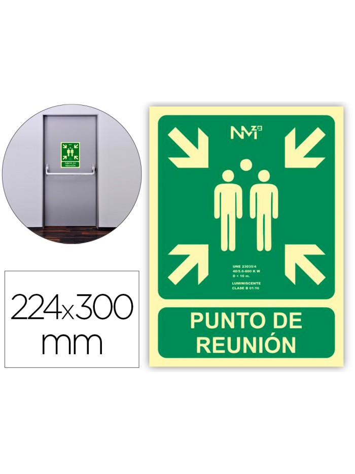 Pictograma archivo 2000 punto de reunion pvc verde luminiscente 224x300 mm Pictograma archivo 2000 punto de reunion pvc verde luminiscente 224x300 mm