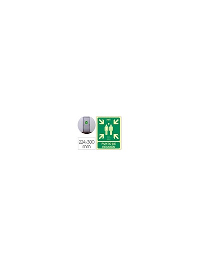 Pictograma archivo 2000 punto de reunion pvc verde luminiscente 224x300 mm