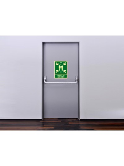 Pictograma archivo 2000 punto de reunion pvc verde luminiscente 224x300 mm