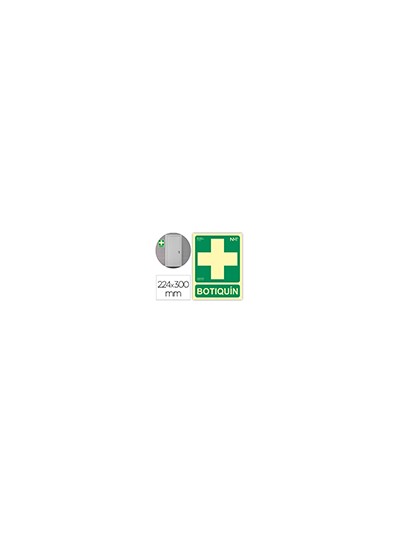Pictograma archivo 2000 botiquin pvc verde luminiscente 224x300 mm