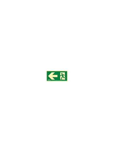 Pictograma archivo 2000 salida de emergencia izquierda pvc verde luminiscente 160x320 mm