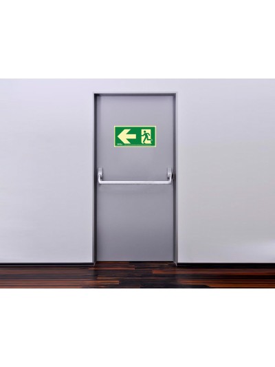 Pictograma archivo 2000 salida de emergencia izquierda pvc verde luminiscente 160x320 mm