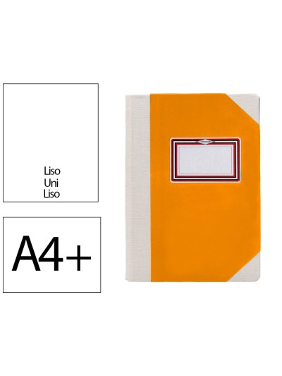 Libro cartone cosido fernandes flecha din a4+ liso 50 hojas 100 gr naranja