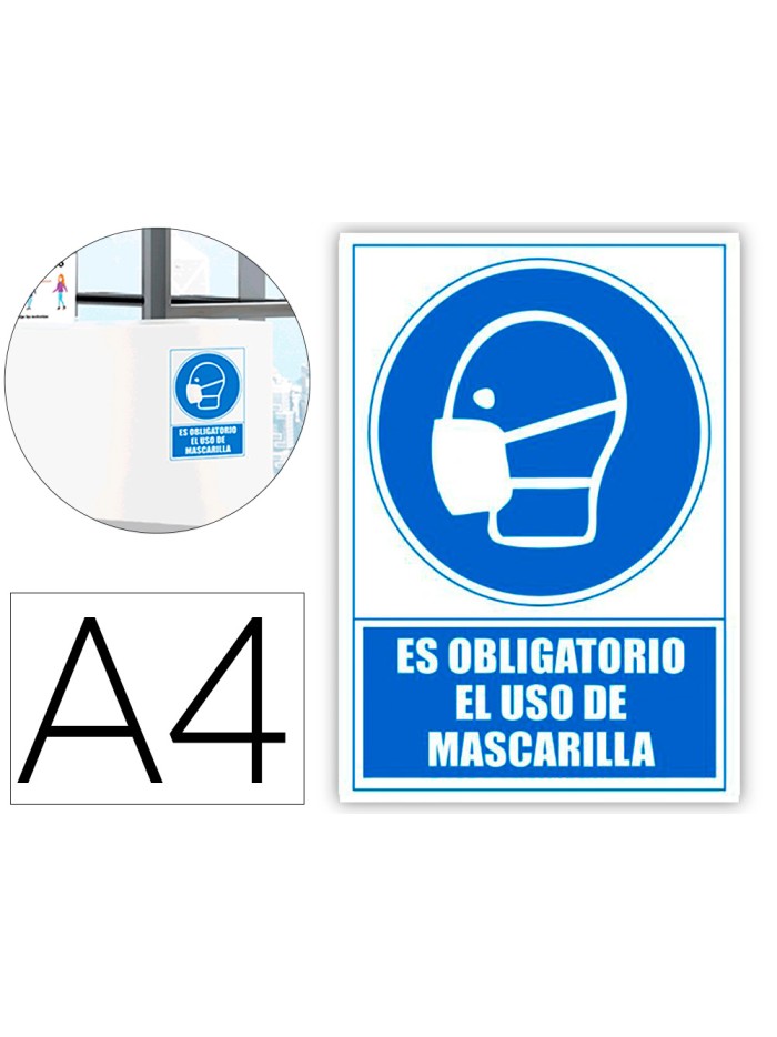 Pictograma archivo 2000 obligatorio el uso de mascarilla pvc color azul 210x297 mm Pictograma archivo 2000 obligatorio el uso de mascarilla pvc color azul 210x297 mm