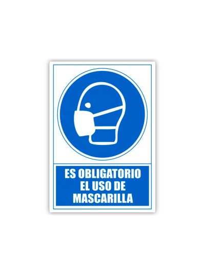 Pictograma archivo 2000 obligatorio el uso de mascarilla pvc color azul 210x297 mm