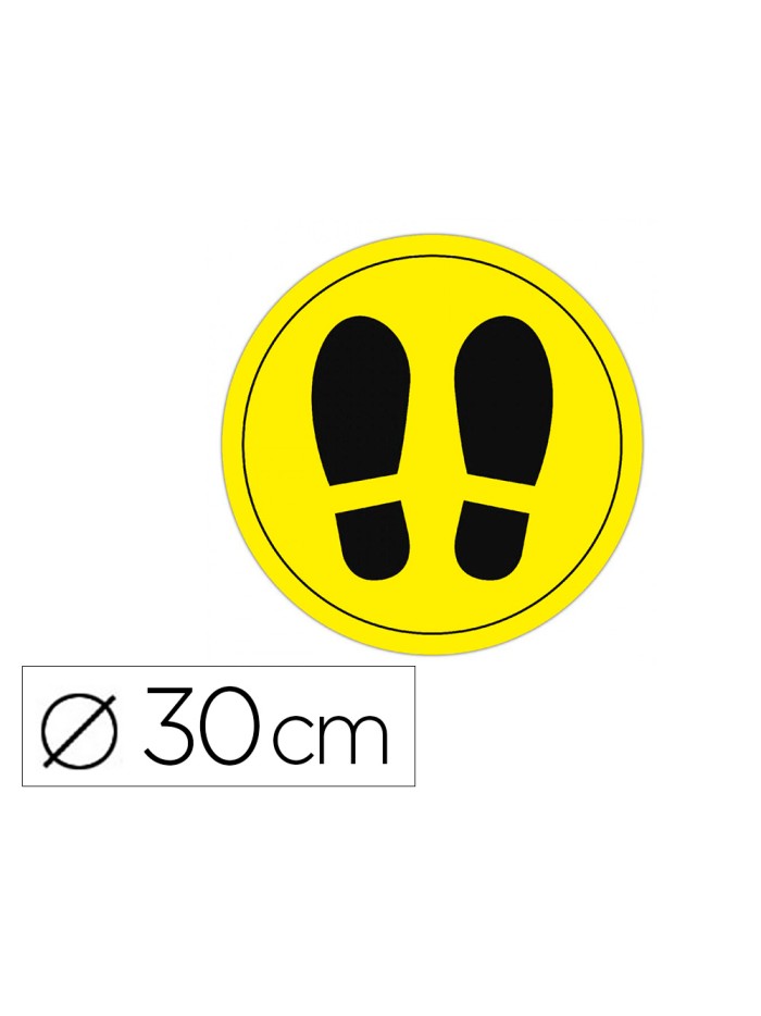 Circulo de señalizacion adhesivo apli para suelo pvc 100 mc pies color amarillo/negro diametro 30 cm Circulo de señalizacion adhesivo apli para suelo pvc 100 mc pies color amarillo/negro diametro 30 cm