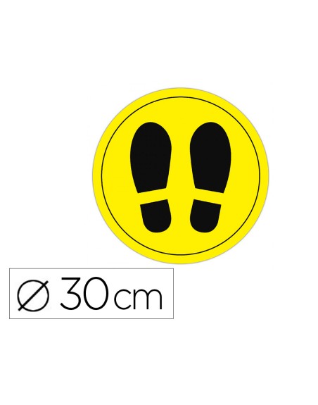 Circulo de señalizacion adhesivo apli para suelo pvc 100 mc pies color amarillo/negro diametro 30 cm