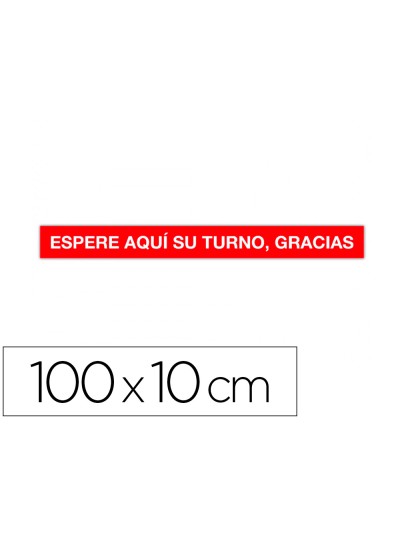 Cinta de señalizacion adhesiva apli espere su turno 100 x 10 cm