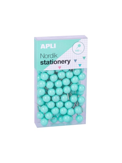 Aguja señalizadora apli redonda nordik 9 x 20 mm color pastel surtidos caja de 100 unidades
