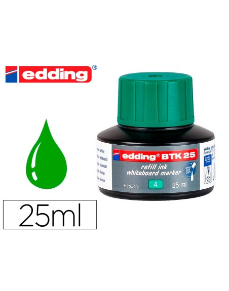 Tinta rotulador edding pizarra blanca btk-25 color verde bote 25 ml
