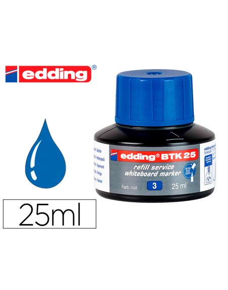 Tinta rotulador edding pizarra blanca btk-25 color azul bote 25 ml