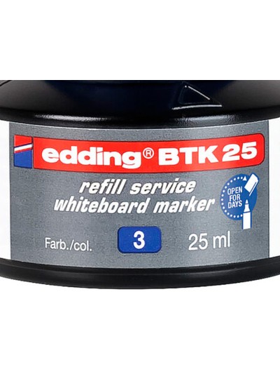 Tinta rotulador edding pizarra blanca btk-25 color azul bote 25 ml