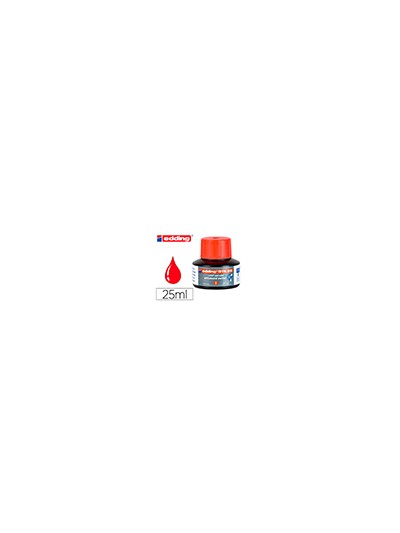 Tinta rotulador edding pizarra blanca btk-25 color rojo bote 25 ml
