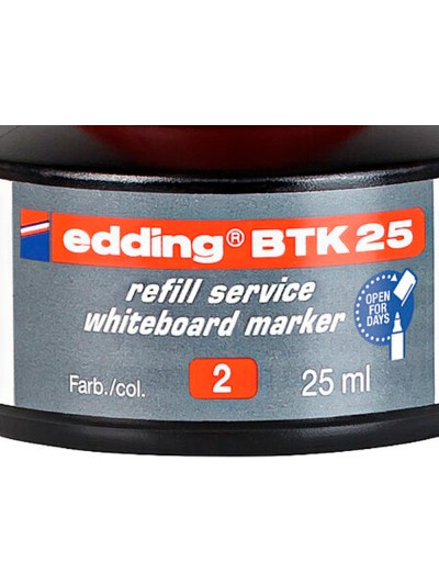 Tinta rotulador edding pizarra blanca btk-25 color rojo bote 25 ml