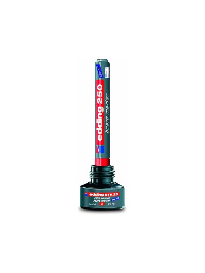 Tinta rotulador edding pizarra blanca btk-25 color rojo bote 25 ml