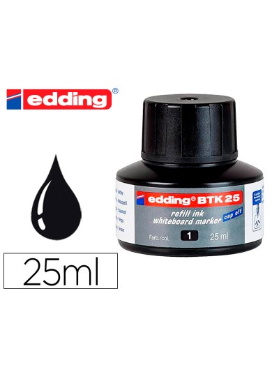 Tinta rotulador edding pizarra blanca btk-25 color negro bote 25 ml
