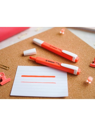 Rotulador stabilo fluorescente fino swing cool pastel coral meloso