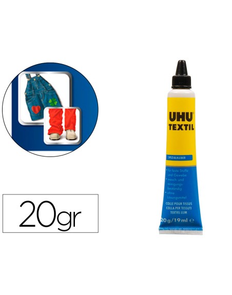 Pegamento uhu especial textil tubo 20 gr en blister