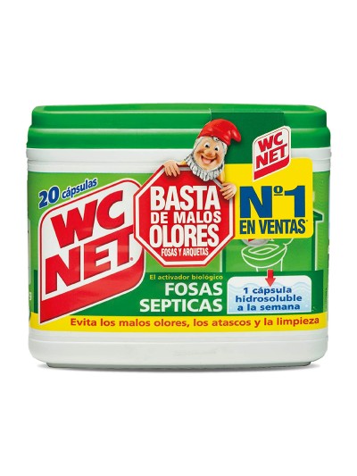 Elimina olores wc net fosas septicas capsula de 18 gr caja de 20 unidades