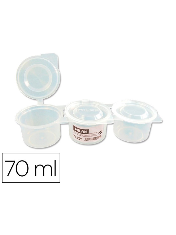 Vaso para mezcla pinturas milan triple con tapa 70 ml Vaso para mezcla pinturas milan triple con tapa 70 ml