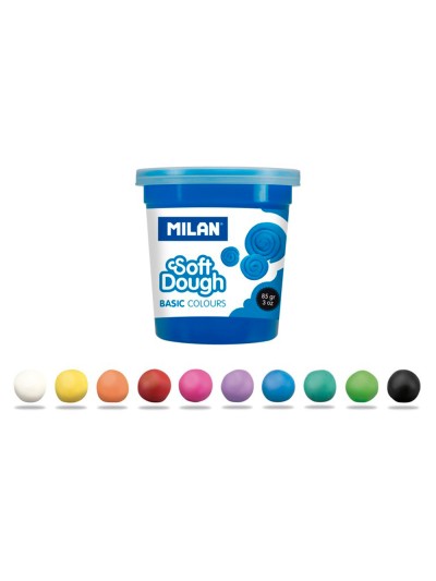 Pasta milan para modelar soft dough basic 85 g caja de 10 botes colores surtidos