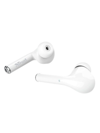 Auricular trust nika inalambrico bluetooth con estuche de carga color blanco