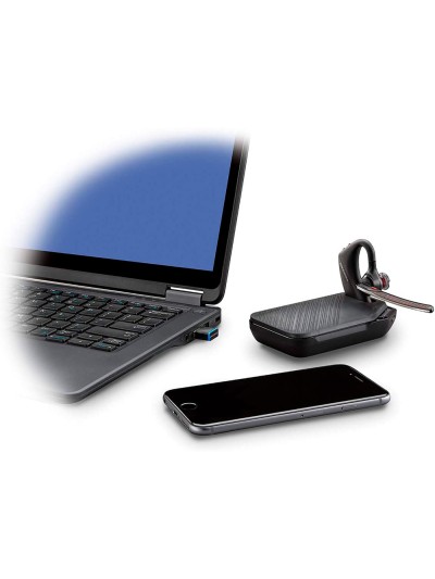 Auricular plantronics voyager 5200 uc para smartphone/portatil/tablets bluetooth alcance 30 mt