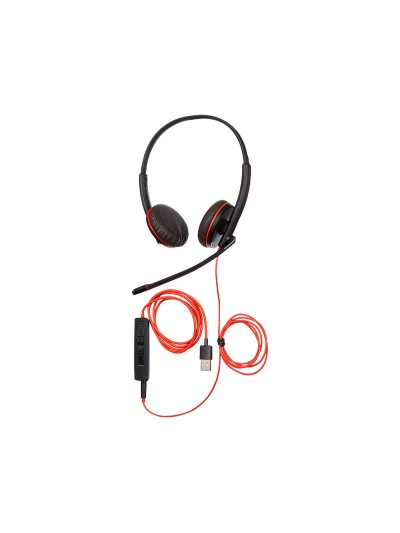 Auricular plantronics blackwire 3320 diadema cable usb-c/a con microfono cert. microsoft teams