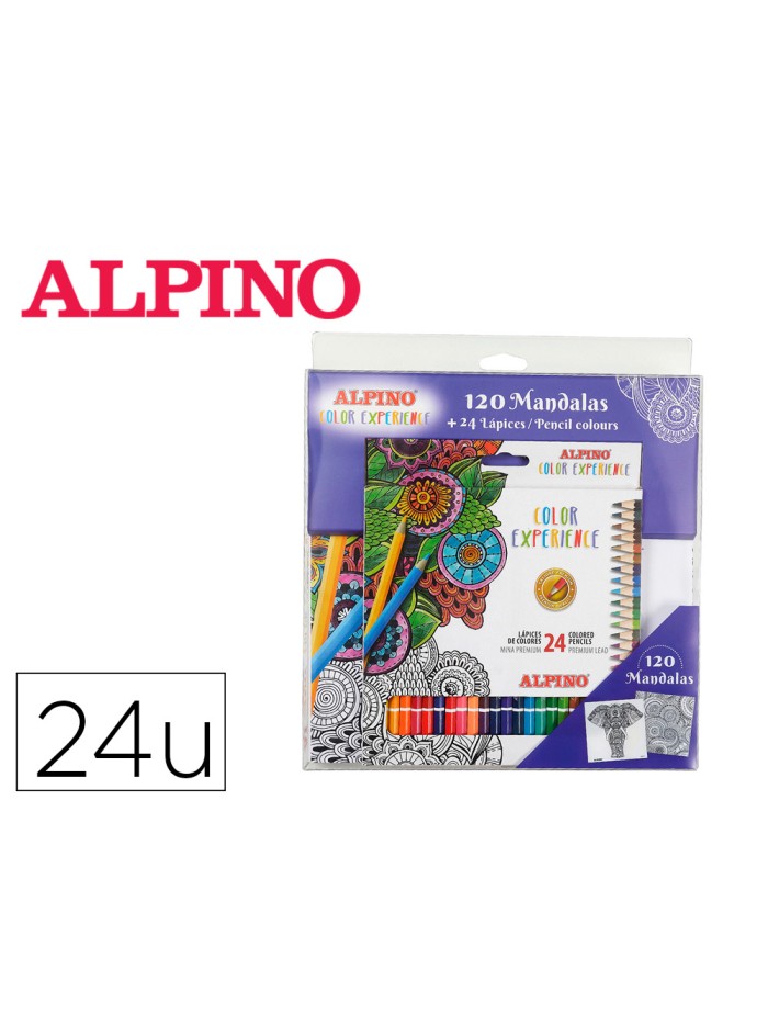 Set de dibujo alpino color experience 24 lapices de colores y libro de 120 mandalas Set de dibujo alpino color experience 24 lapices de colores y libro de 120 mandalas