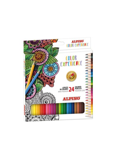 Set de dibujo alpino color experience 24 lapices de colores y libro de 120 mandalas
