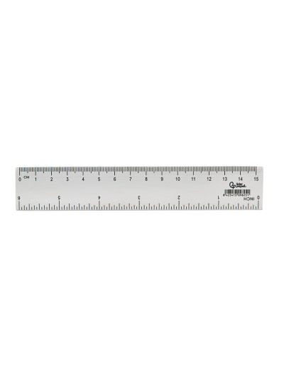 Regla liderpapel plastico cristal 15 cm