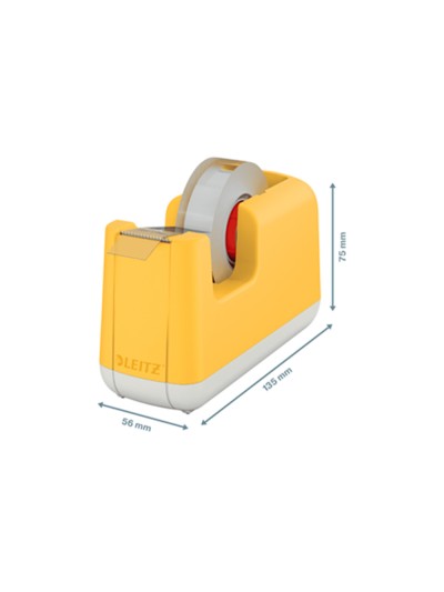 Portarrollo sobremesa leitz cosy plastico para cintas 33 mt color amarillo