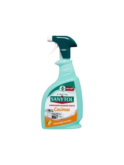Limpiador desinfectante sanytol para cocinas con pistola pulverizadora bote de 750 ml
