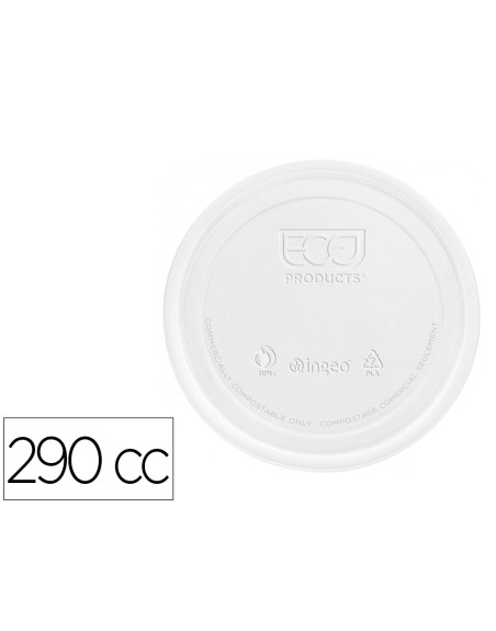 Tapa de plastico biodegradable para vaso de 290 cc paquete de 100 unidades