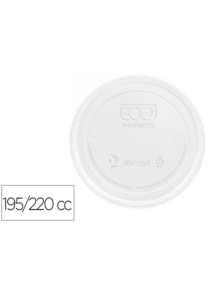 Tapa de plastico biodegradable para vaso de 195/220 cc paquete de 100 unidades Tapa de plastico biodegradable para vaso de 195/220 cc paquete de 100 unidades