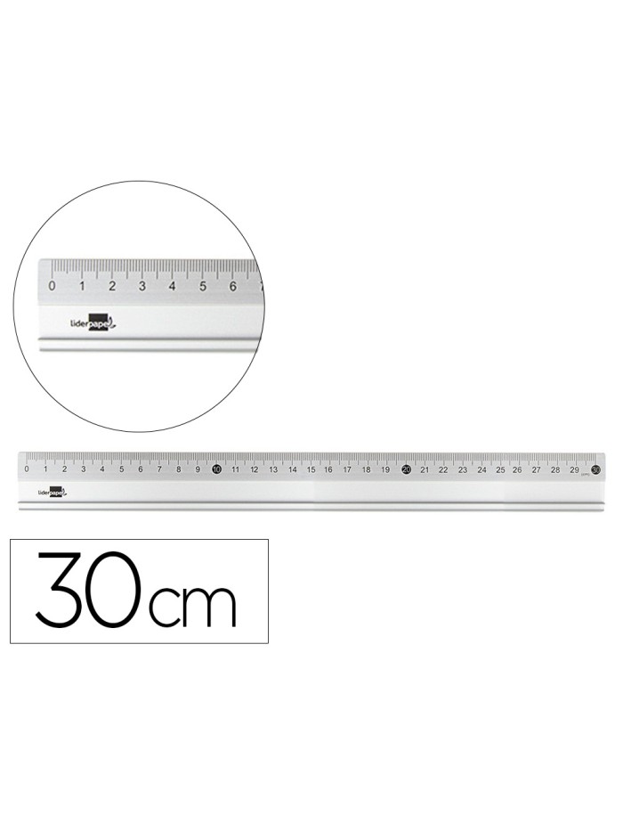 Regla liderpapel metalica aluminio 30 cm Regla liderpapel metalica aluminio 30 cm
